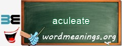 WordMeaning blackboard for aculeate